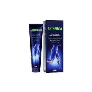 Tubo di Arthrovia crema da 50 ml accanto alla confezione